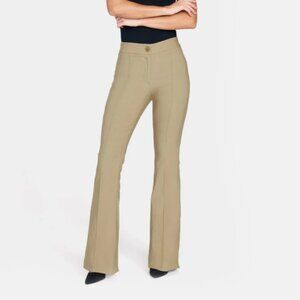 Alloy Tall High Waist Flare Dress Pants in Khaki Medium